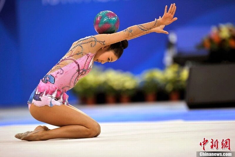 Rhythmic Gymnast with Ball — Blue
