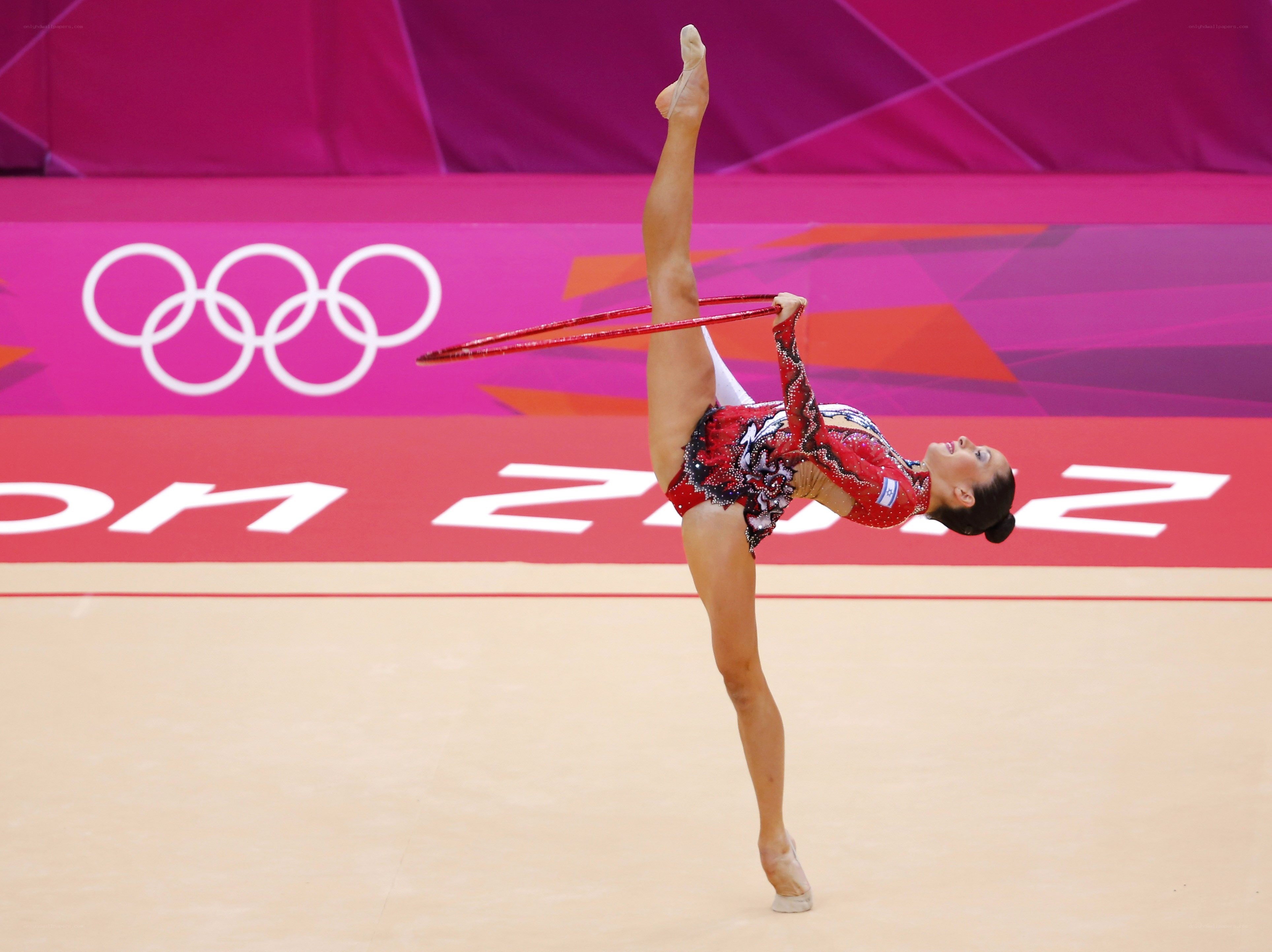 Rhythmic gymnast with hoop