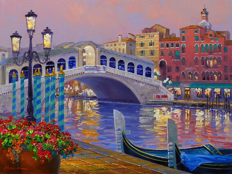 Rialto Bridge in Venice — Blue, Serene