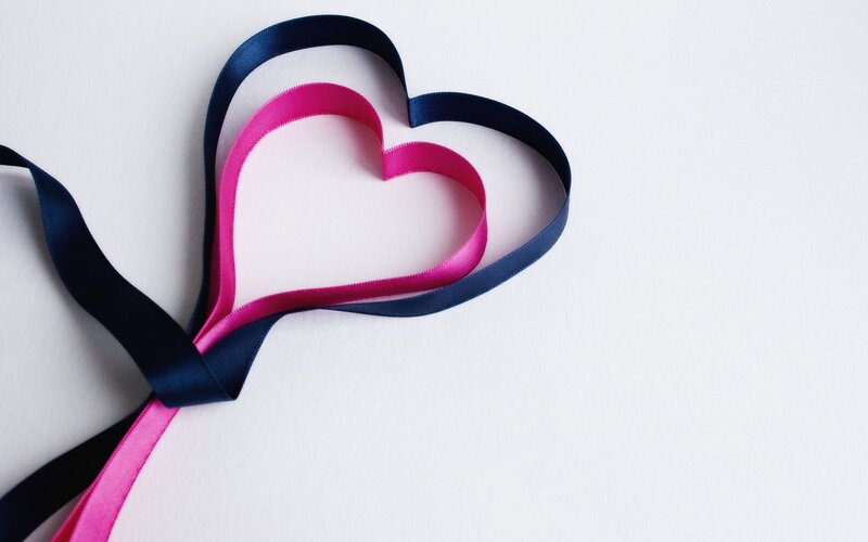 ribbons forming a heart shape