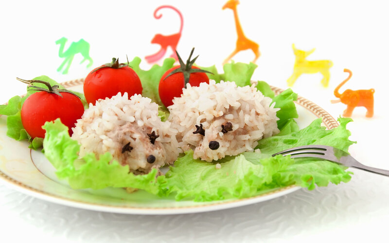 Rice Balls Shaped Like Hedgehogs — Green