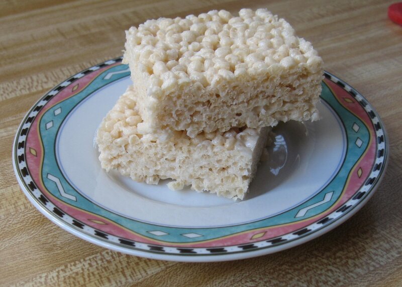 rice krispie treats on a plate