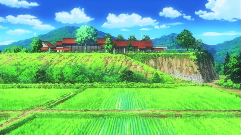 Rice Paddies and Village — Green