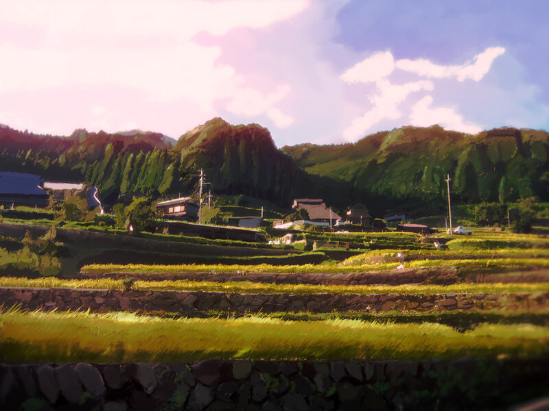 Rice Terraces in Village