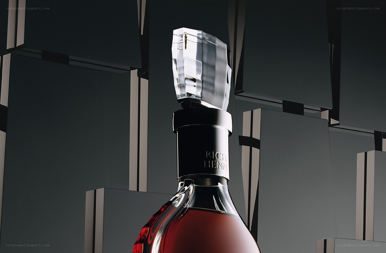 Rich Hennessy bottle close-up
