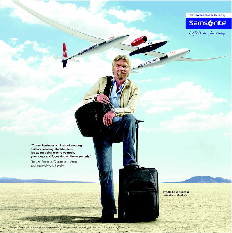 Richard Branson with Virgin planes