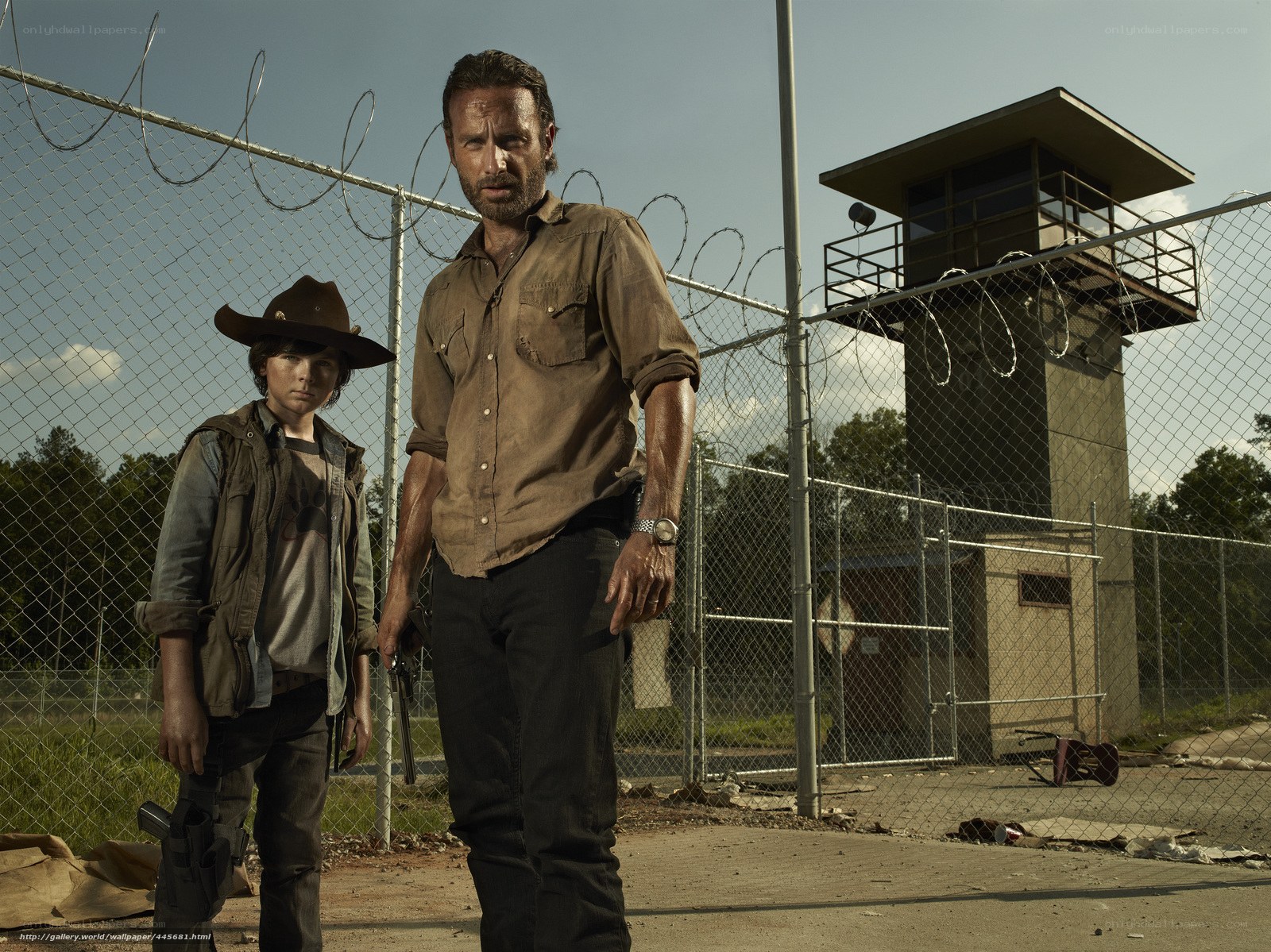 Rick and Carl at the prison