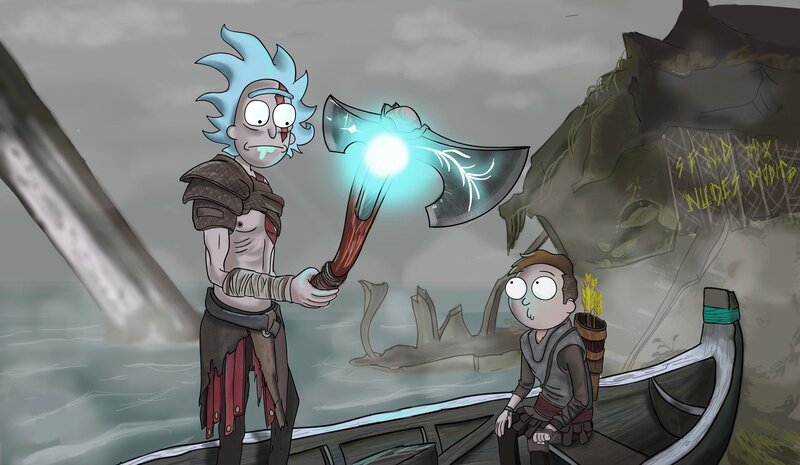 Rick and Morty in Boat