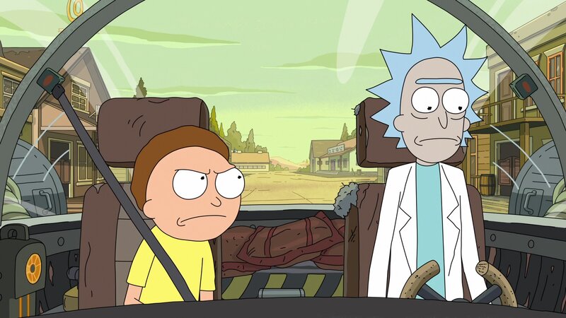 Rick and Morty in Car