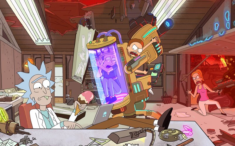 Rick and Morty in Lab — Brown