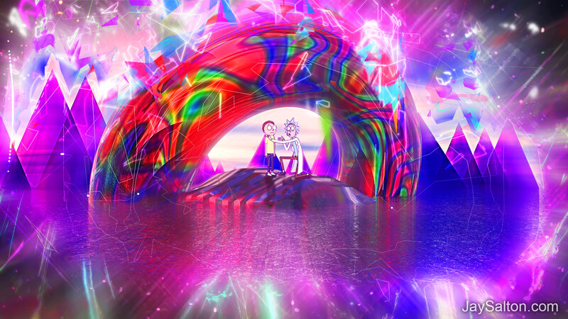 Rick and Morty in Portal — Purple