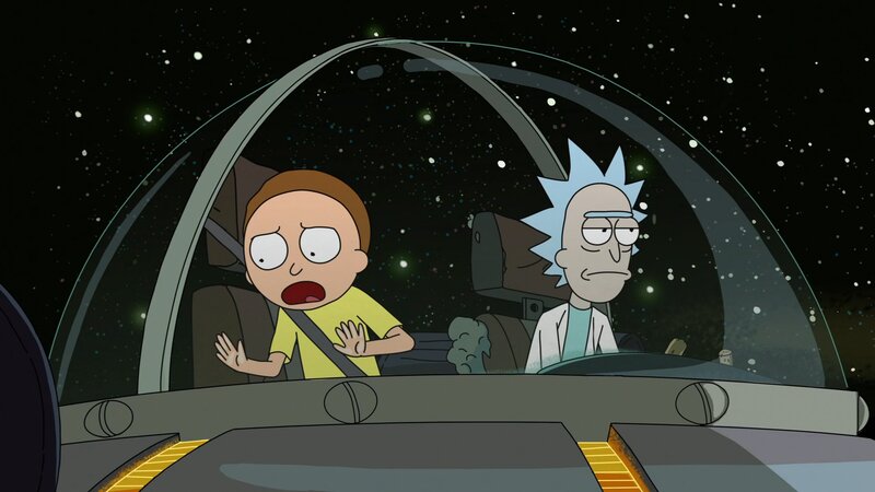 Rick and Morty in Spaceship — Black