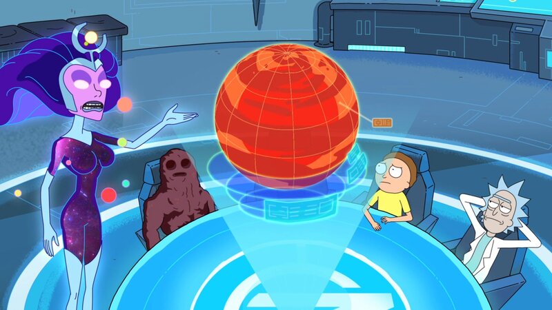 Rick and Morty in Spaceship — Blue, Dramatic