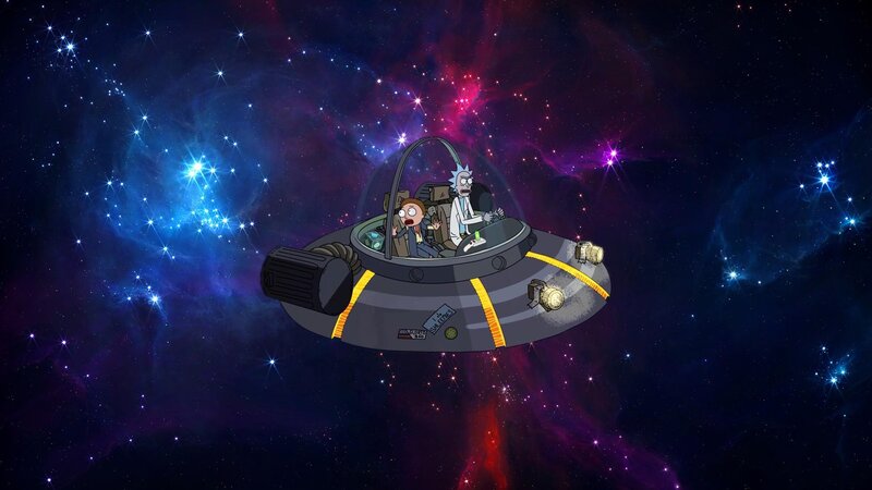 Rick and Morty in Spaceship — Blue