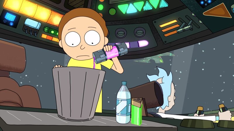 Rick and Morty in Spaceship — Gray