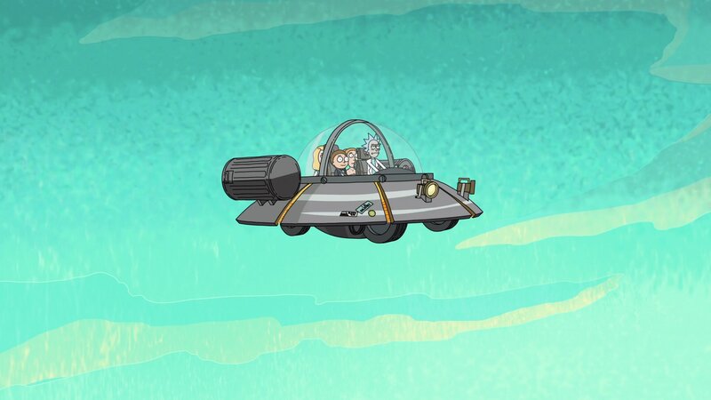 Rick and Morty in Spaceship — Teal