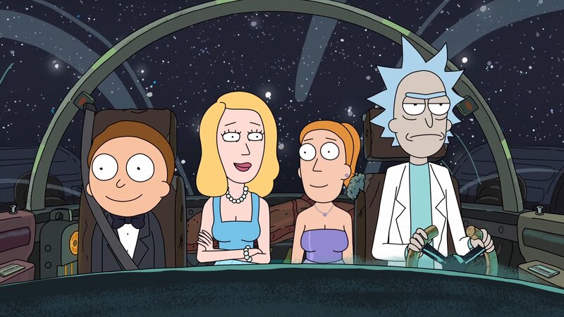 Rick and Morty in Spaceship