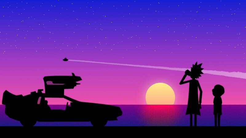 Rick and Morty Silhouettes — Purple