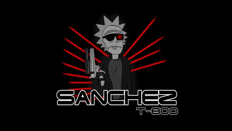 Rick Sanchez Character — Black, Dramatic