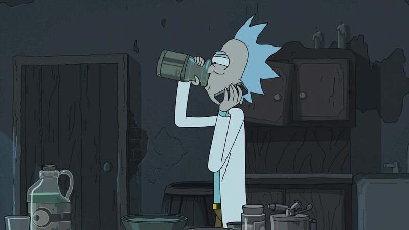 Rick Sanchez Drinking