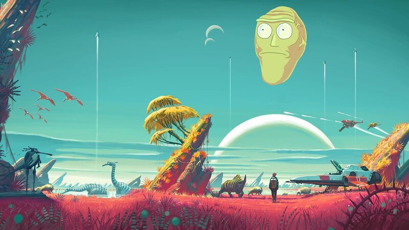 Rick Sanchez Floating in Sky
