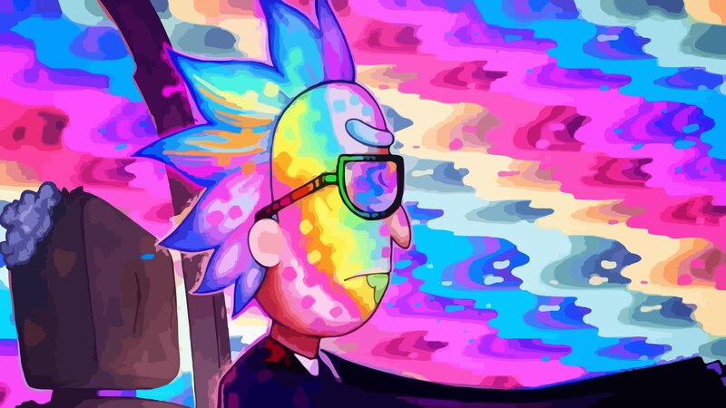 Rick Sanchez in Colorful Art