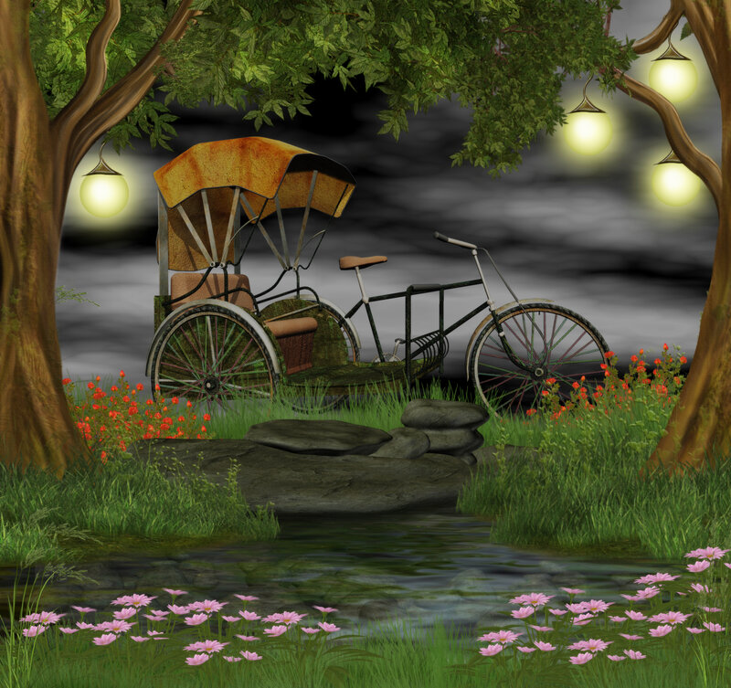 Rickshaw in Forest