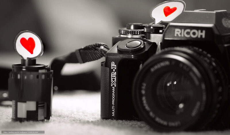 Ricoh camera with heart icons