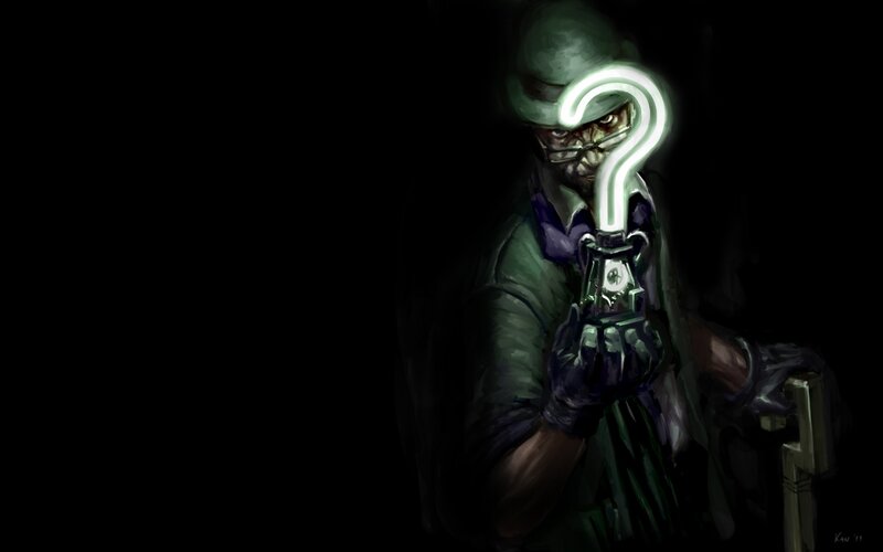 Riddler with glowing question mark