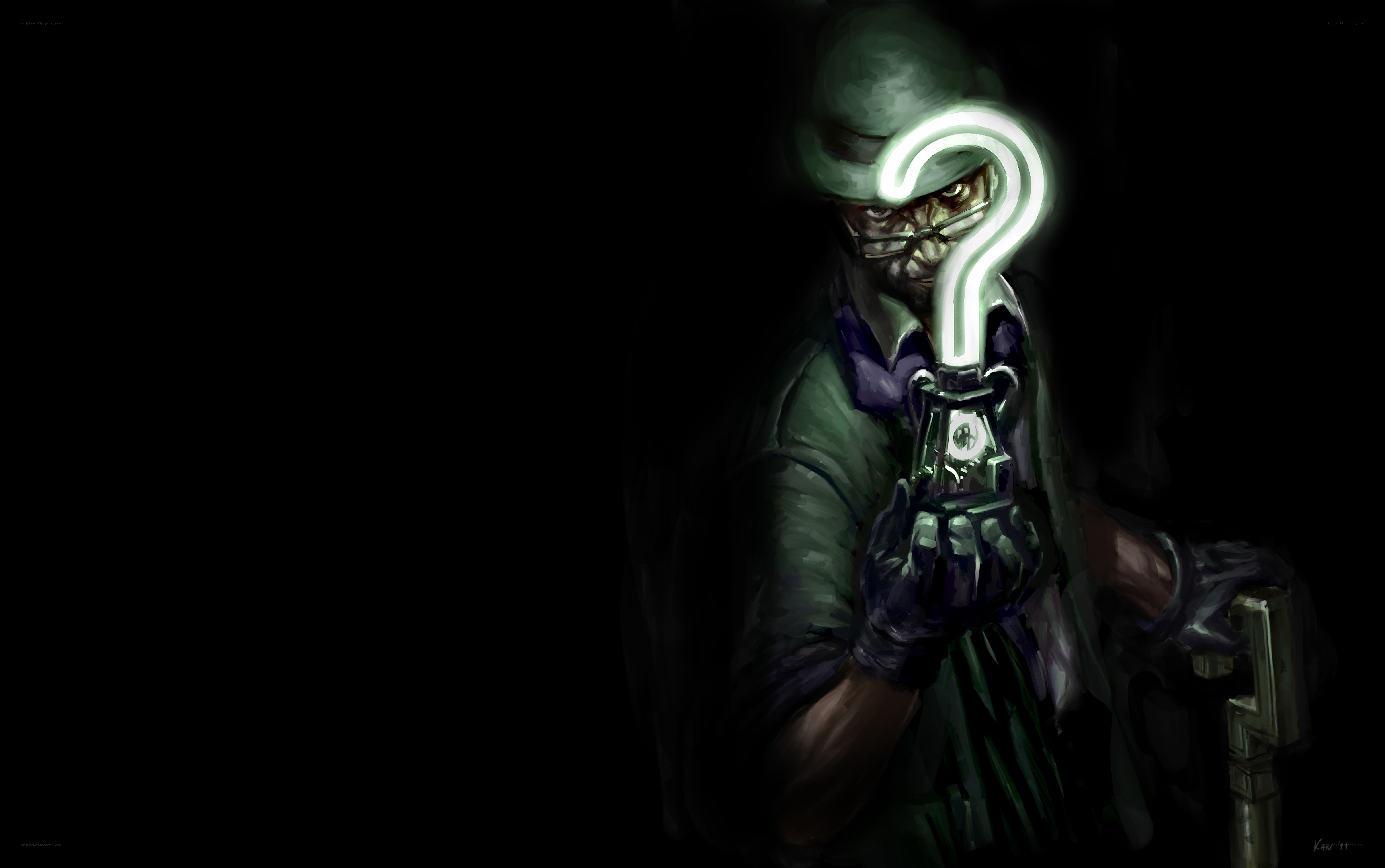 Riddler with glowing question mark