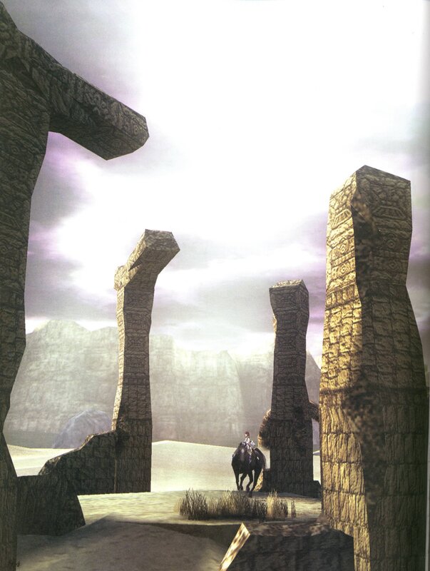 Rider in ancient ruins