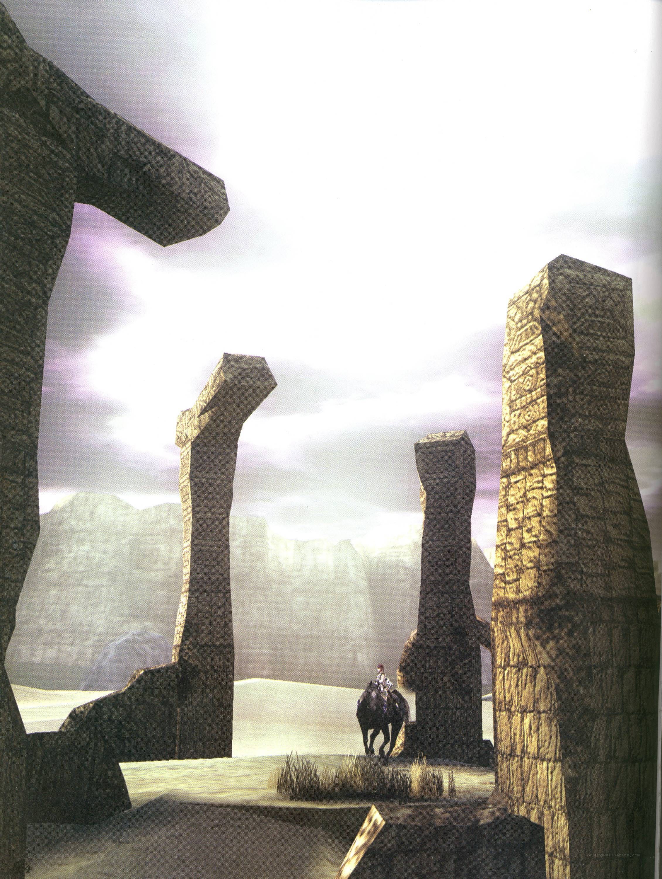 Rider in ancient ruins