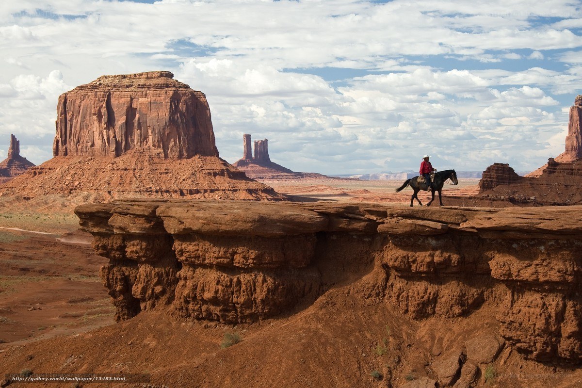Rider on a desert mesa