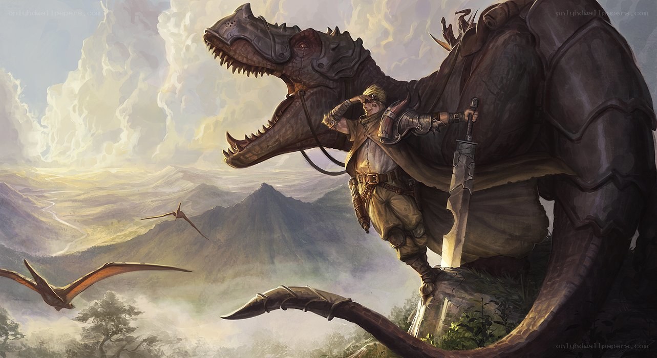 rider on a dinosaur