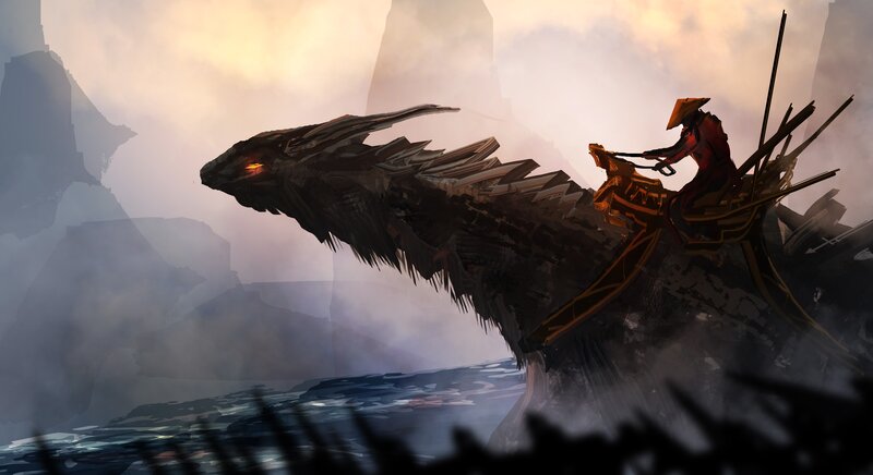 Rider on a Dragon — Gray