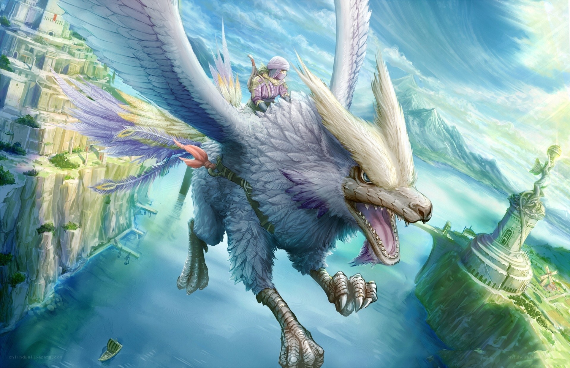 Rider on a flying beast