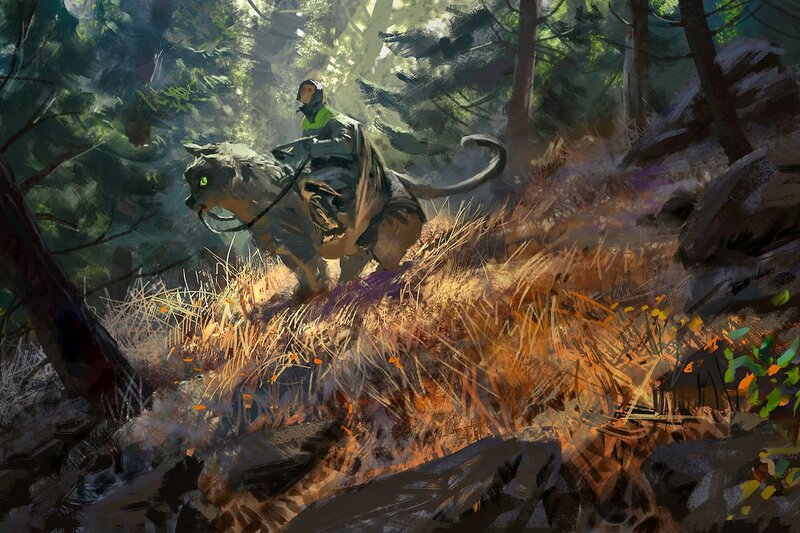 Rider on a Large Cat