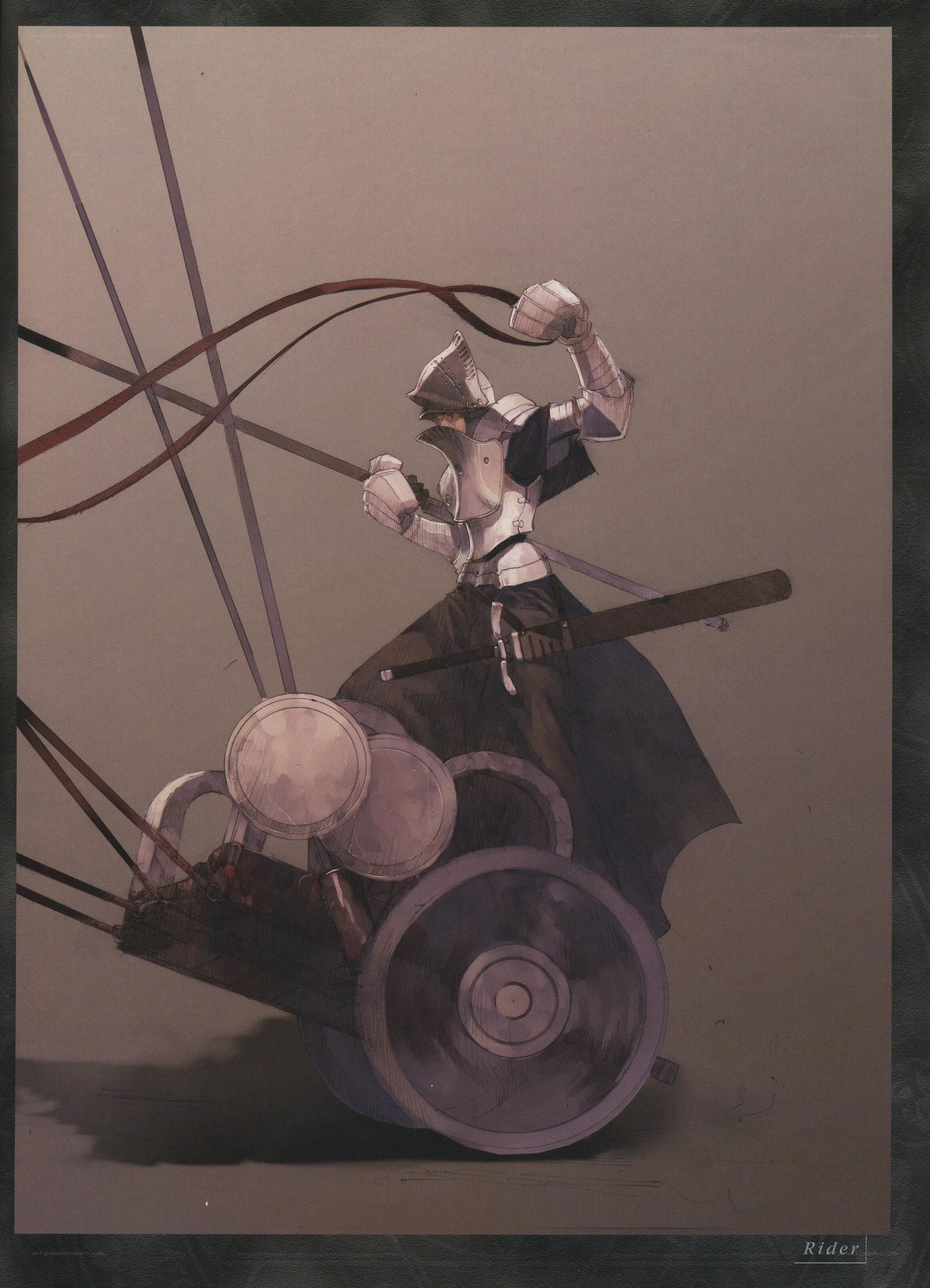 Rider on a mechanical cart