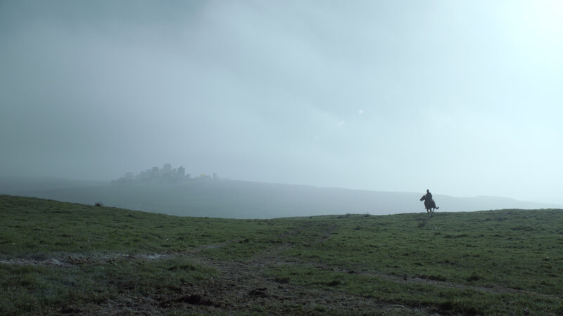 Rider on a misty hill