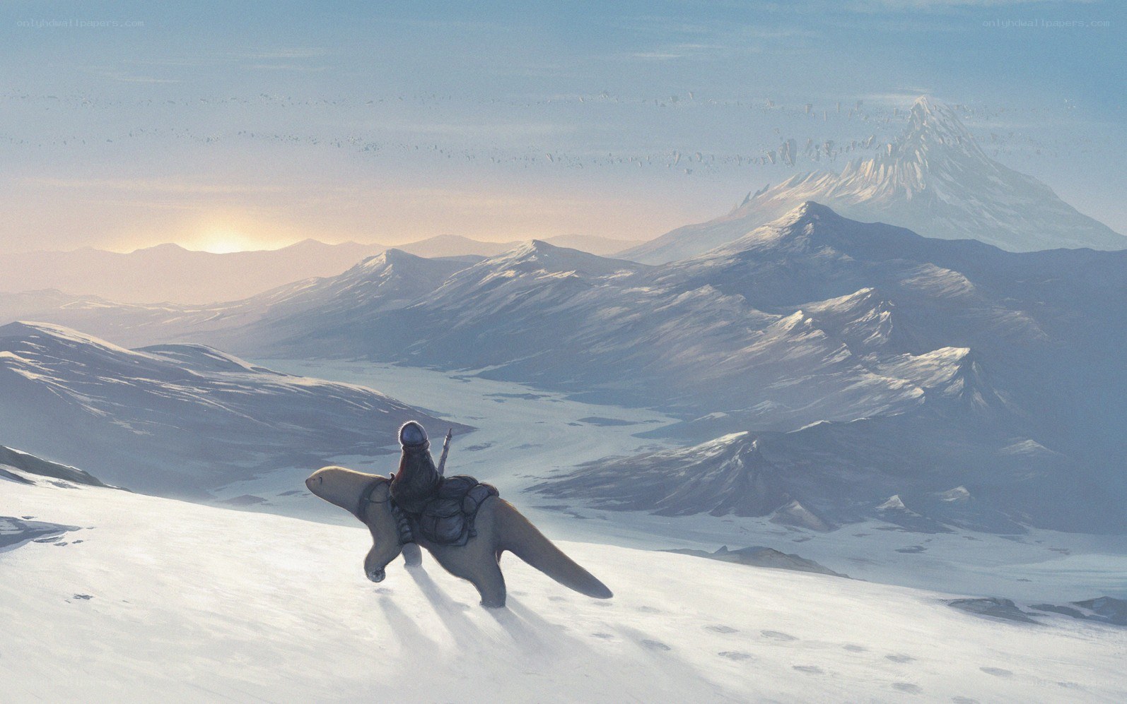 Rider on a snow planet