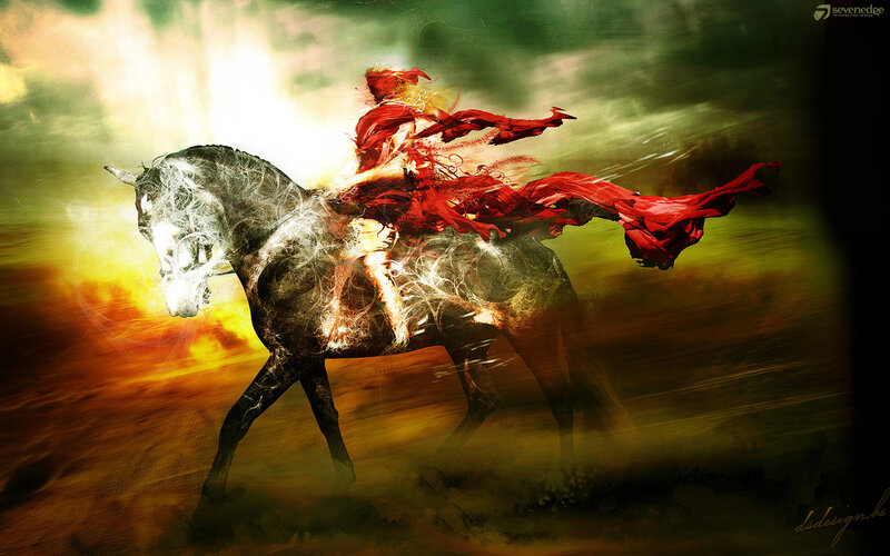 rider on a spectral horse