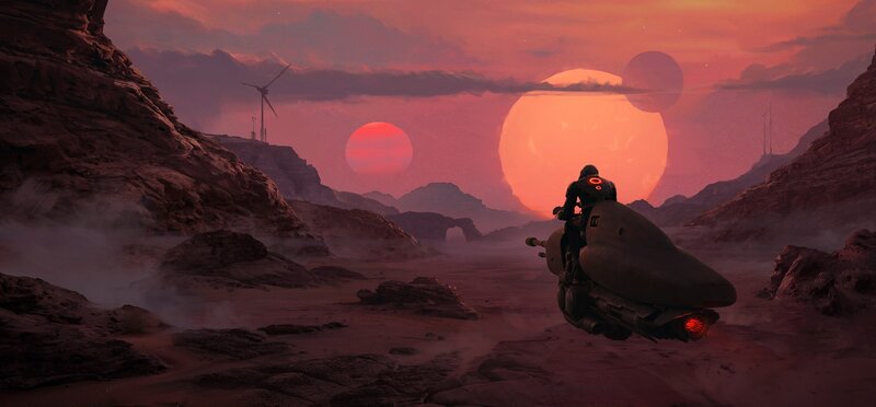 Rider on a Speeder Bike — Red