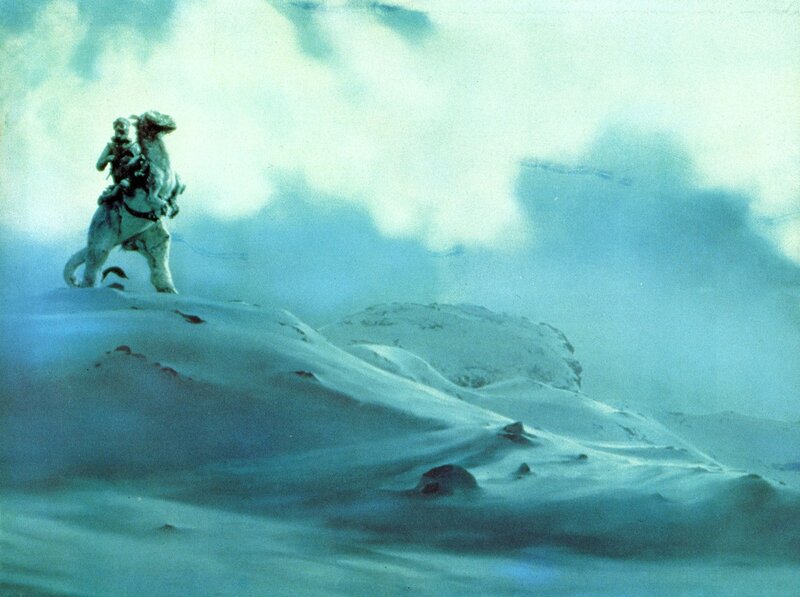 Rider on a tauntaun in snow