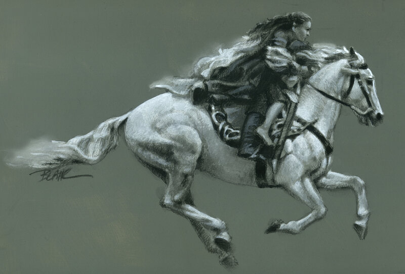 Rider on a White Horse — Gray