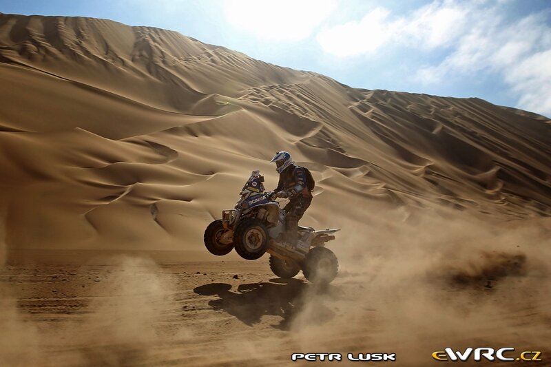 Rider on ATV in Desert — Brown