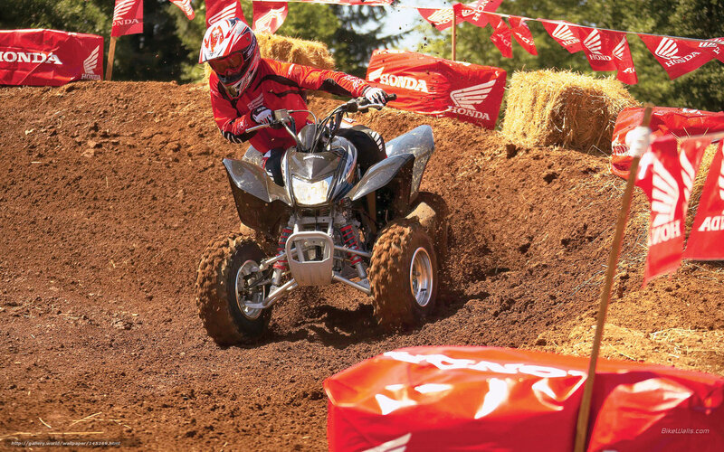 Rider on ATV — Red, Action, Afternoon