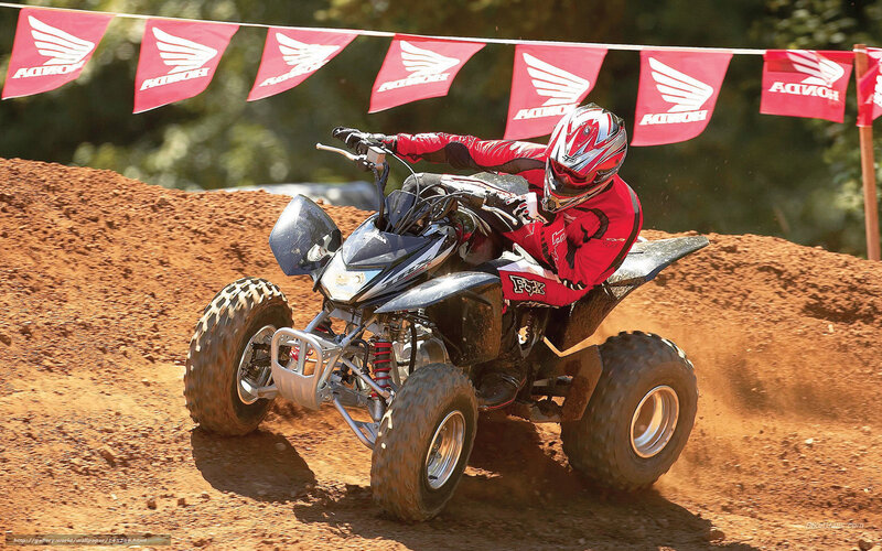 Rider on ATV — Red, Action