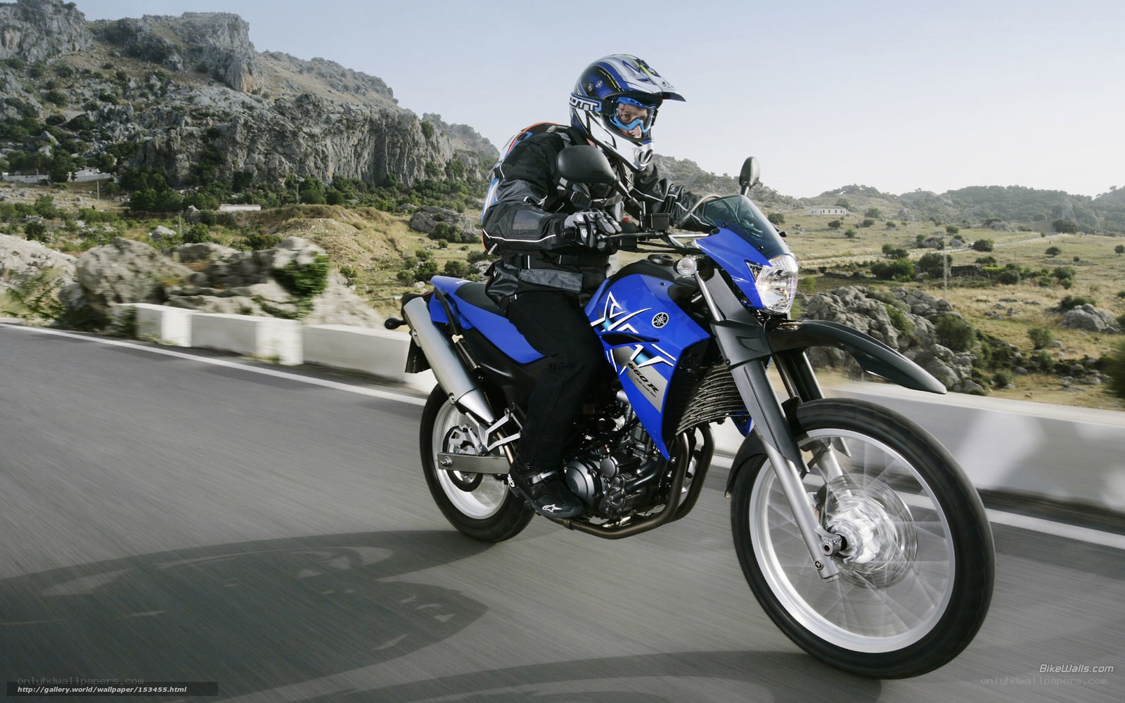 rider on blue motorcycle