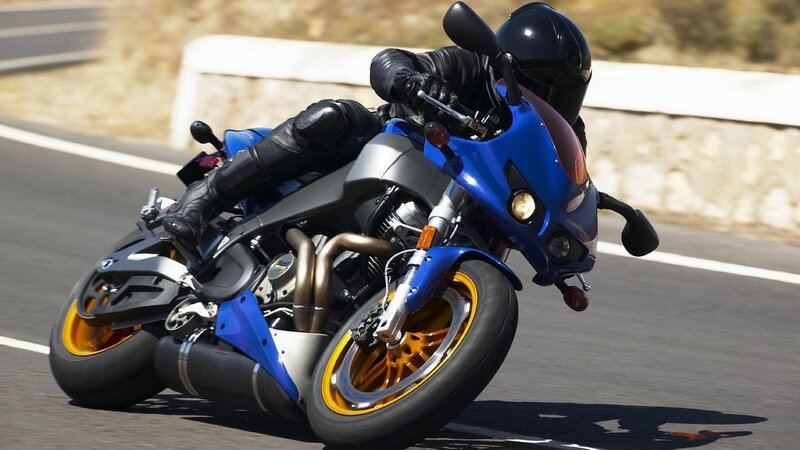 rider on blue sportbike