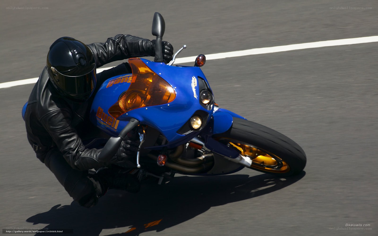 rider on blue sportbike